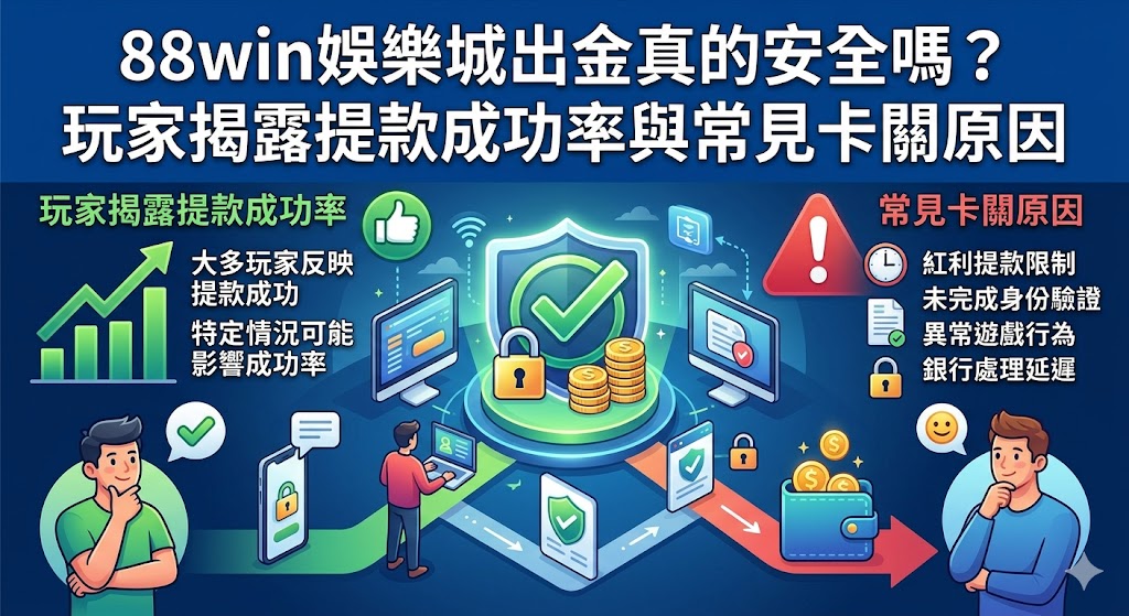 88win娛樂城出金真的安全嗎?玩家揭露提款成功率與常見卡關原因